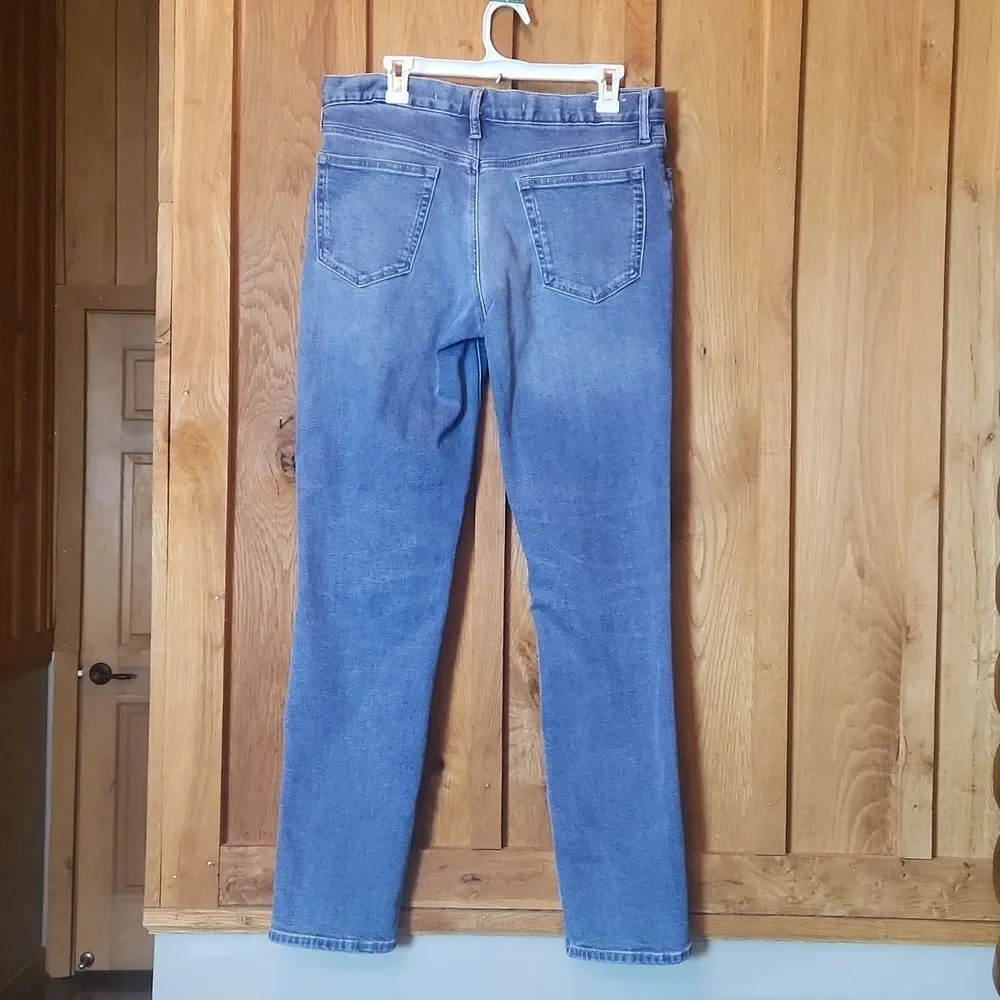 Banana Republic Traveler Mid Rise Slim Leg Jeans, 33 X 33, Blue Denim